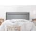 Cabeceira King Estofada Para Cama Box 193cm x 60cm Reta Luxo Dupla - Courino Cinza com Tachas Fumê
