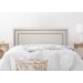 Cabeceira King Estofada Para Cama Box 193cm x 60cm Reta Luxo Dupla - Courino Off White com Tachas Fumê