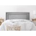 Cabeceira King Estofada Para Cama Box 193cm x 60cm Reta Luxo Dupla - Suede Cinza com Tachas Fumê