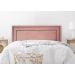 Cabeceira King Estofada Para Cama Box 193cm x 60cm Reta Luxo Dupla - Veludo Rosê com Tachas Fumê