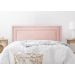 Cabeceira King Estofada Para Cama Box 193cm x 60cm Reta Luxo Dupla - Veludo Rosê com Tachas Prata