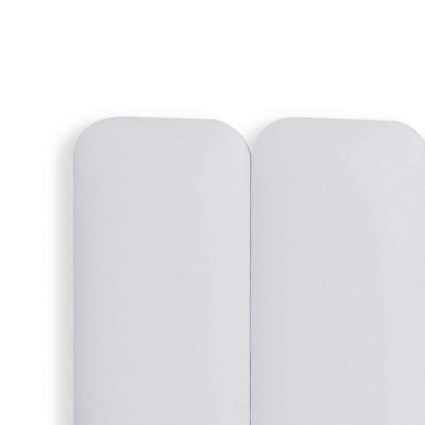 Cabeceira King Estofada Para Cama Box Kit 10 Placas Adesivas - Modelo Arredondada Courino Branco