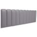 Cabeceira King Estofada Para Cama Box Kit 10 Placas Adesivas - Modelo Arredondada Courino Cinza