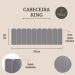 Cabeceira King Estofada Para Cama Box Kit 10 Placas Adesivas - Modelo Arredondada Courino Cinza