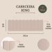 Cabeceira King Estofada Para Cama Box Kit 10 Placas Adesivas - Modelo Arredondada Courino Off White