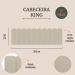 Cabeceira King Estofada Para Cama Box Kit 10 Placas Adesivas - Modelo Arredondada Linho Cru