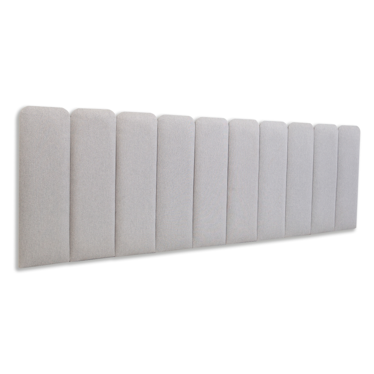 Cabeceira King Estofada Para Cama Box Kit 10 Placas Adesivas - Modelo Arredondada Linho Gelo