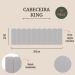 Cabeceira King Estofada Para Cama Box Kit 10 Placas Adesivas - Modelo Arredondada Linho Gelo