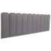 Cabeceira King Estofada Para Cama Box Kit 10 Placas Adesivas - Modelo Arredondada Suede Cinza