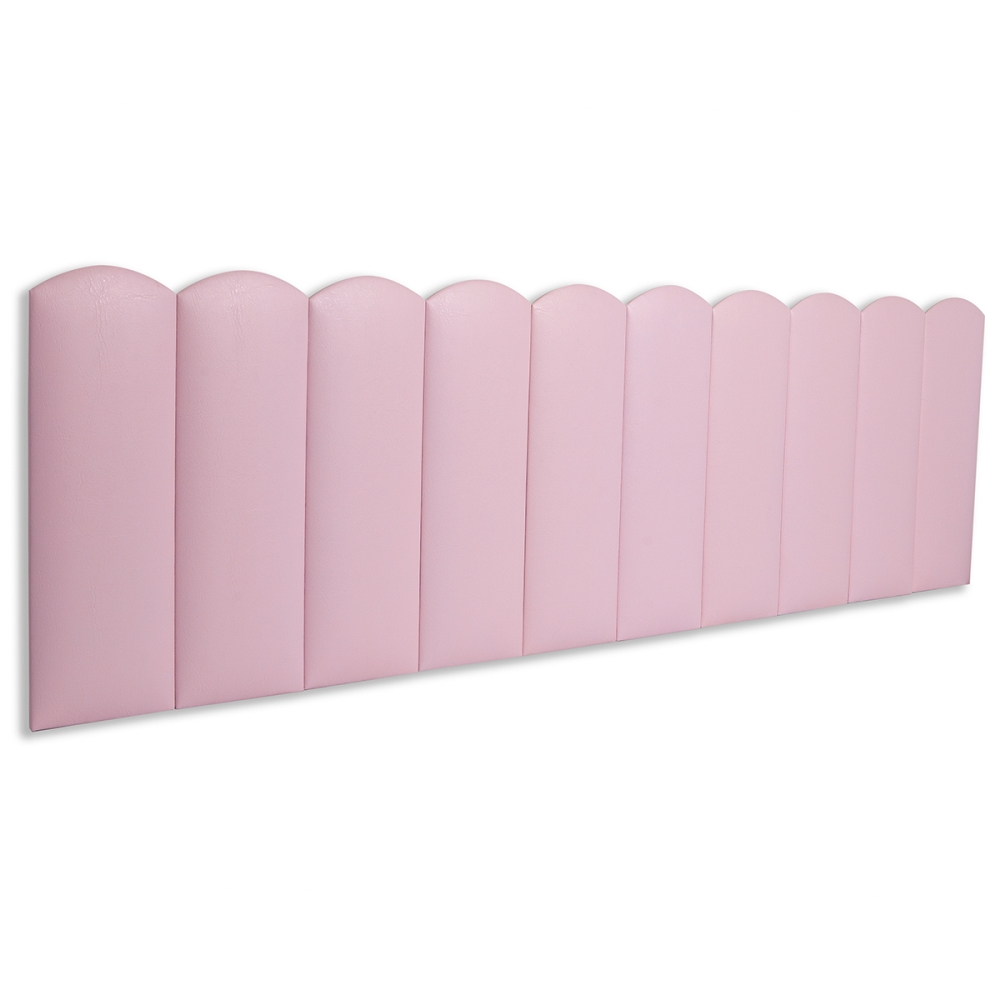 Cabeceira King Estofada Para Cama Box Kit 10 Placas Adesivas - Modelo Nuvem Courino Rosa