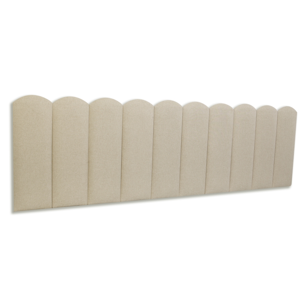 Cabeceira King Estofada Para Cama Box Kit 10 Placas Adesivas - Modelo Nuvem Linho Cru