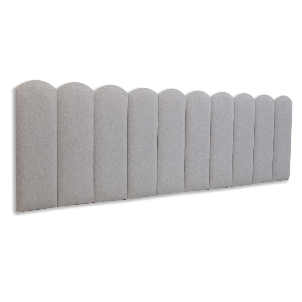 Cabeceira King Estofada Para Cama Box Kit 10 Placas Adesivas - Modelo Nuvem Linho Gelo