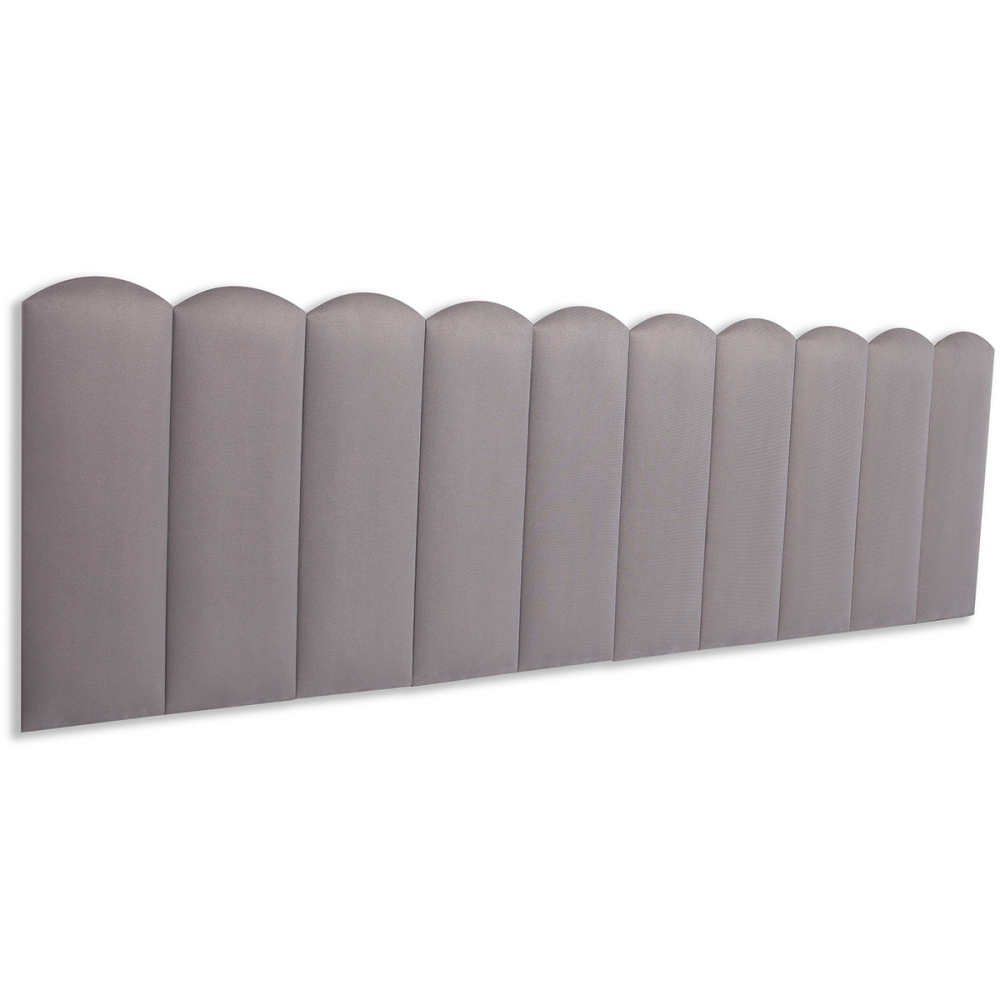 Cabeceira King Estofada Para Cama Box Kit 10 Placas Adesivas - Modelo Nuvem Suede Cinza