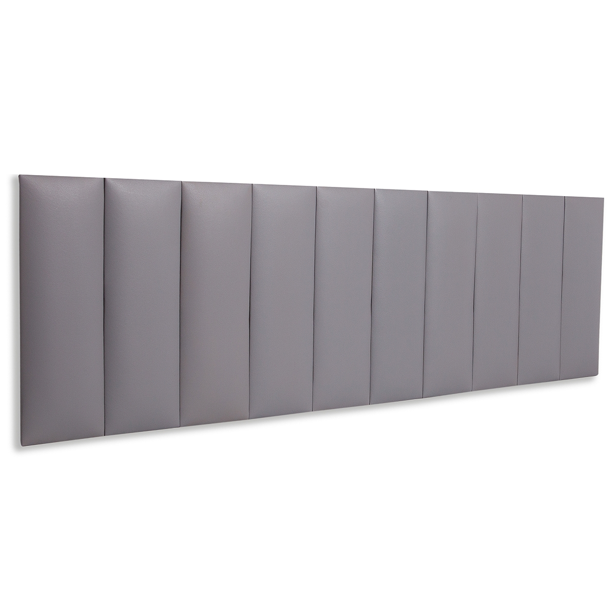 Cabeceira King Estofada Para Cama Box Kit 10 Placas Adesivas - Modelo Reta Courino Cinza