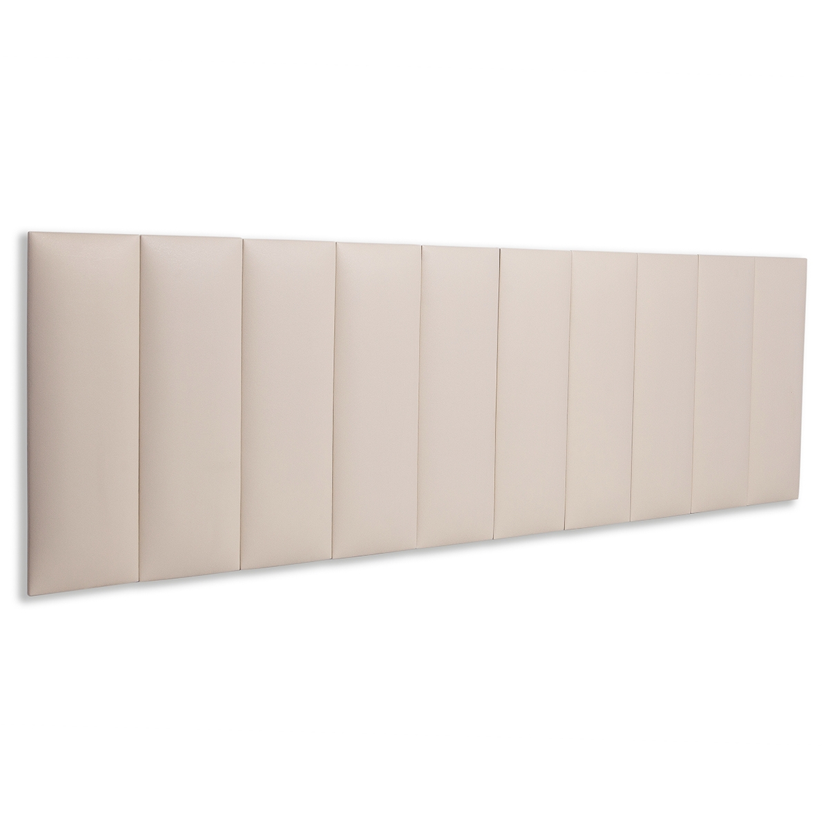 Cabeceira King Estofada Para Cama Box Kit 10 Placas Adesivas - Modelo Reta Courino Off White