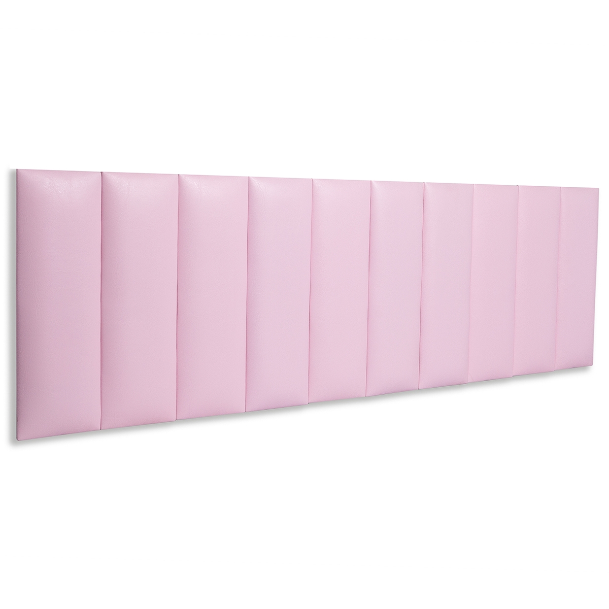 Cabeceira King Estofada Para Cama Box Kit 10 Placas Adesivas - Modelo Reta Courino Rosa