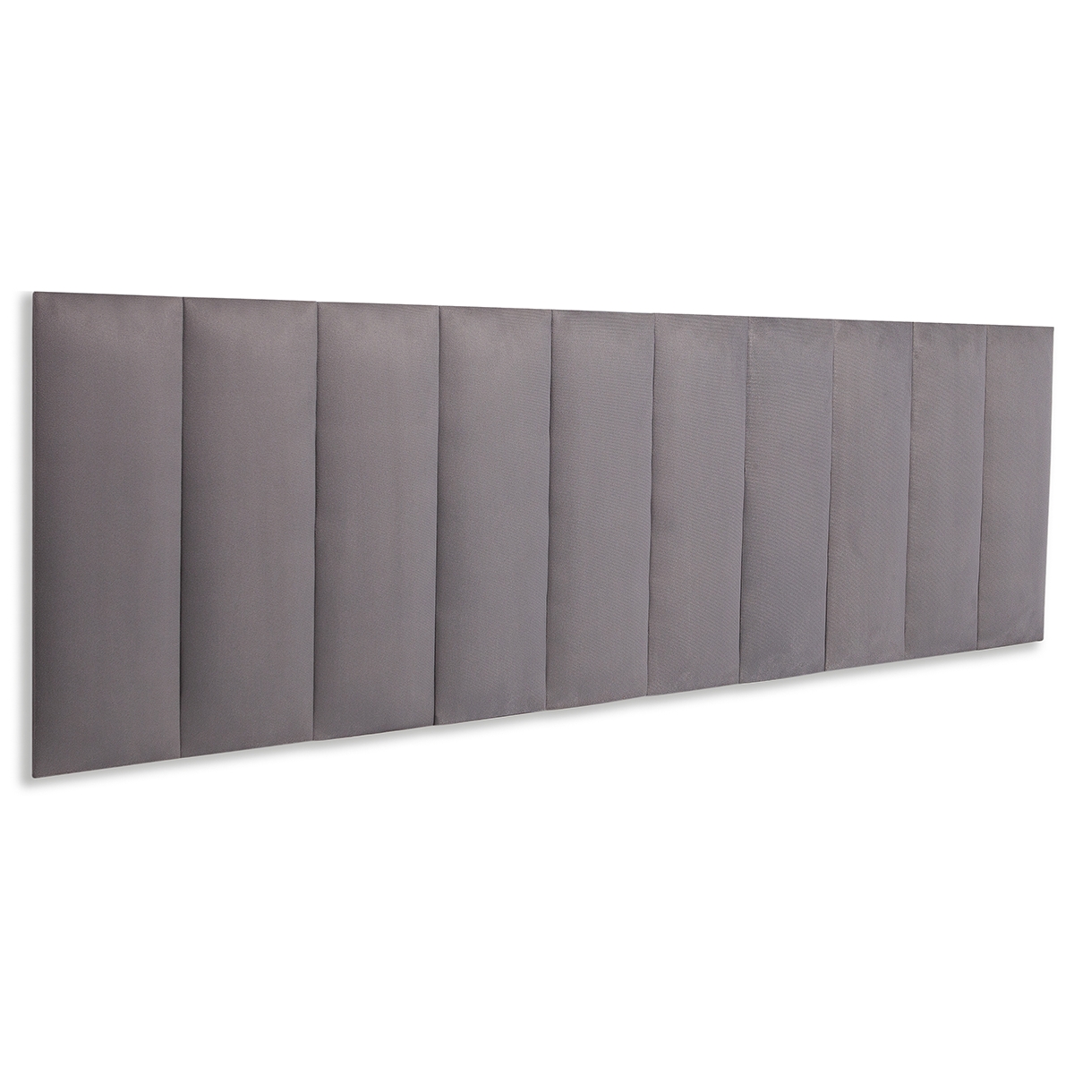 Cabeceira King Estofada Para Cama Box Kit 10 Placas Adesivas - Modelo Reta Suede Cinza
