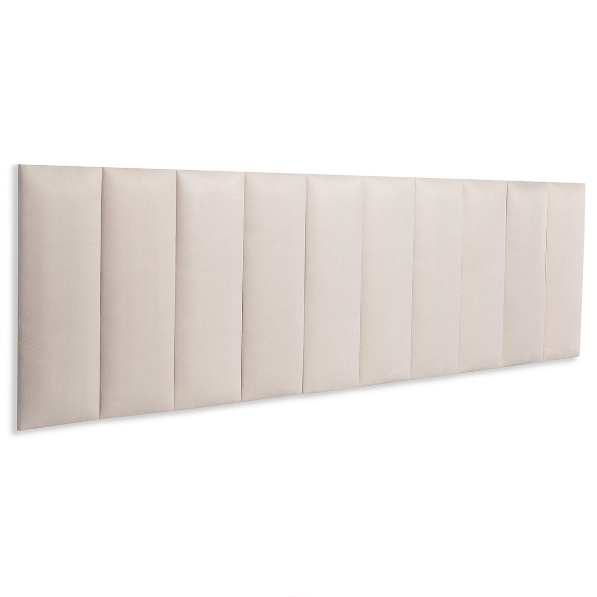 Cabeceira King Estofada Para Cama Box Kit 10 Placas Adesivas - Modelo Reta Suede Off White