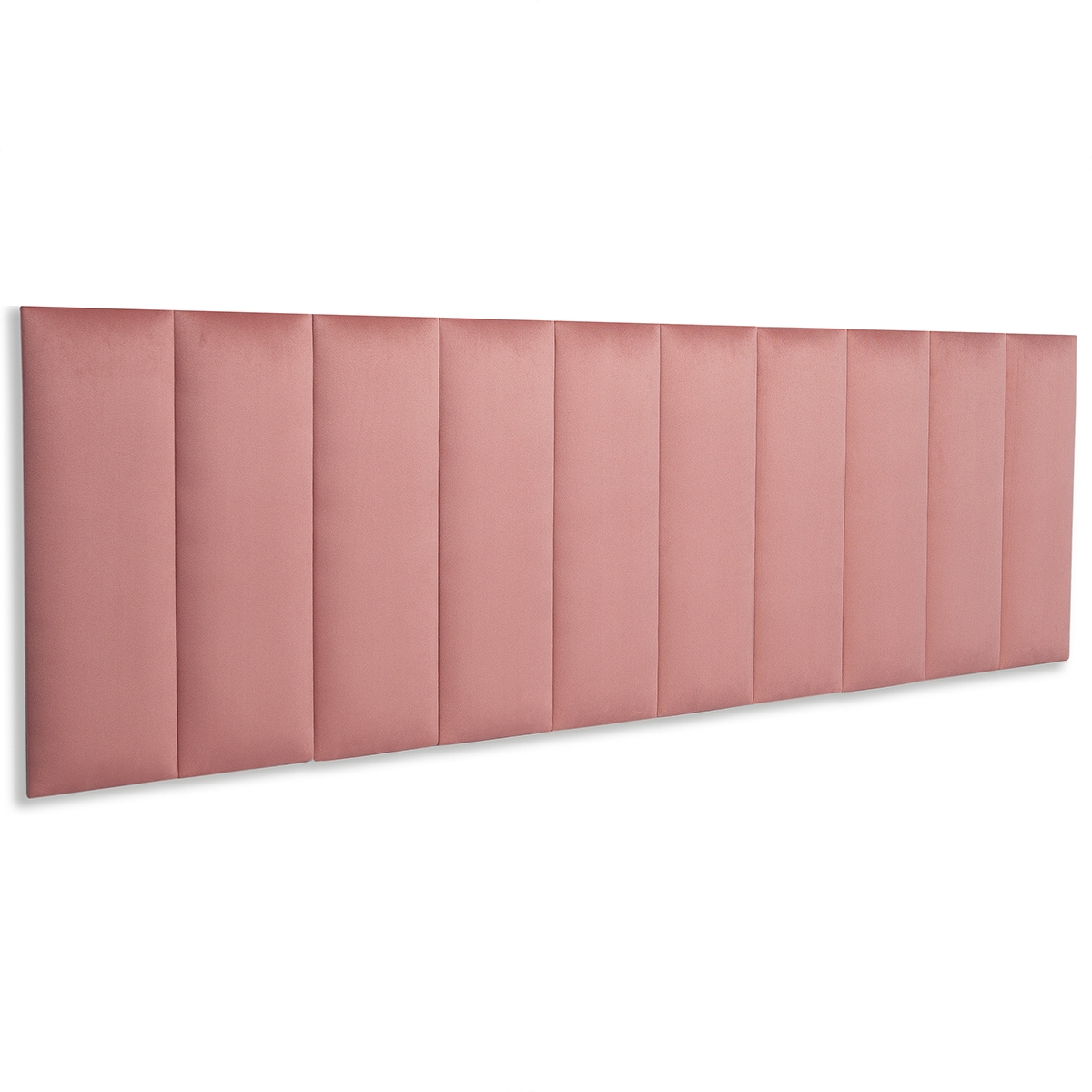 Cabeceira King Estofada Para Cama Box Kit 10 Placas Adesivas - Modelo Reta Veludo Rosê