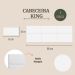 Cabeceira King Estofada Para Cama Box Kit 6 Placas Adesivas - Modelo Retangular  Courino Branco