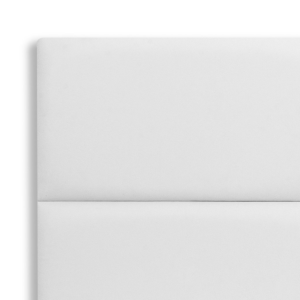 Cabeceira King Estofada Para Cama Box Kit 6 Placas Adesivas - Modelo Retangular  Courino Branco