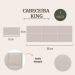 Cabeceira King Estofada Para Cama Box Kit 6 Placas Adesivas - Modelo Retangular  Courino Off White