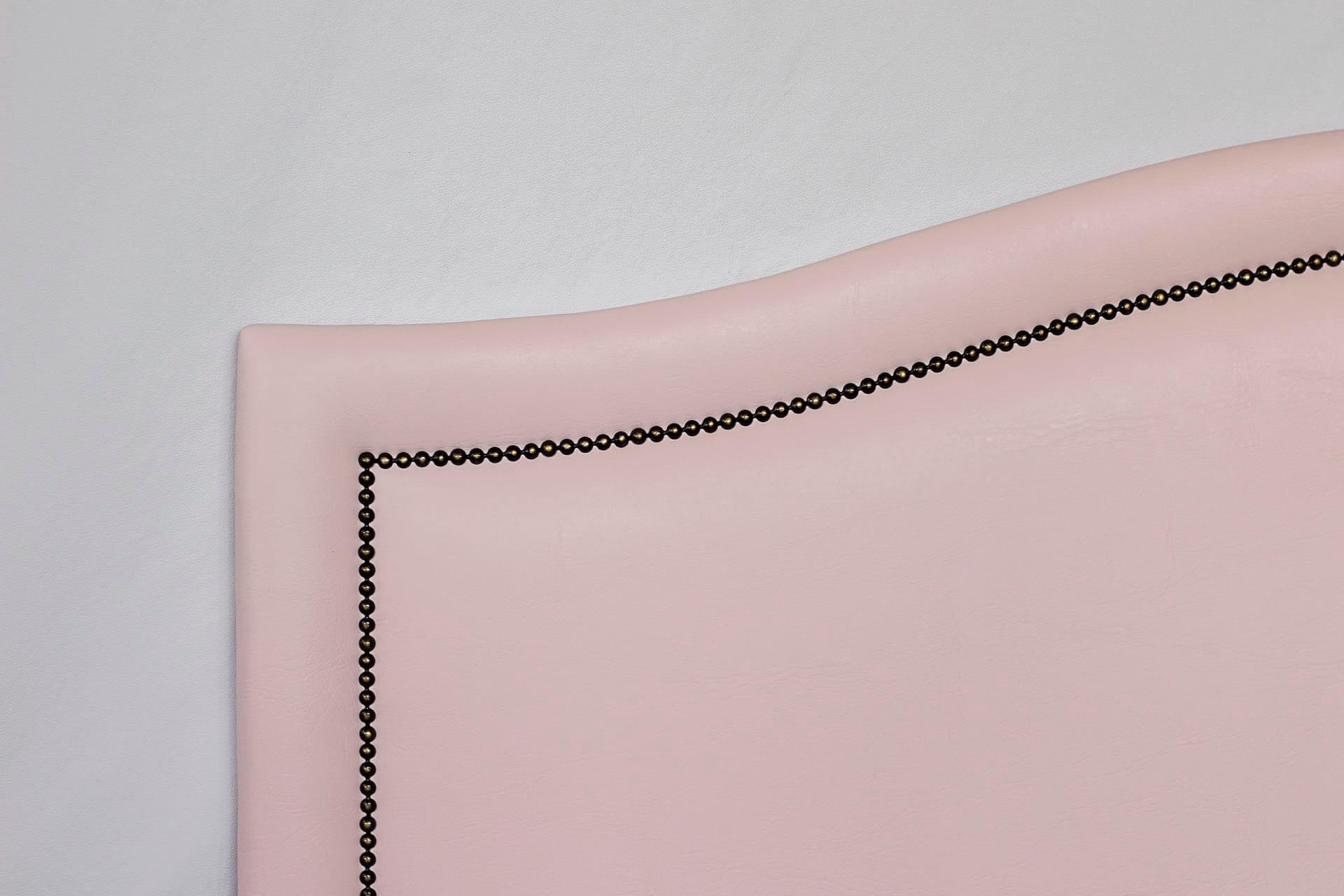 Cabeceira King Para Cama Box Curva 193x60 Courino Rosa - Tachas Fumê