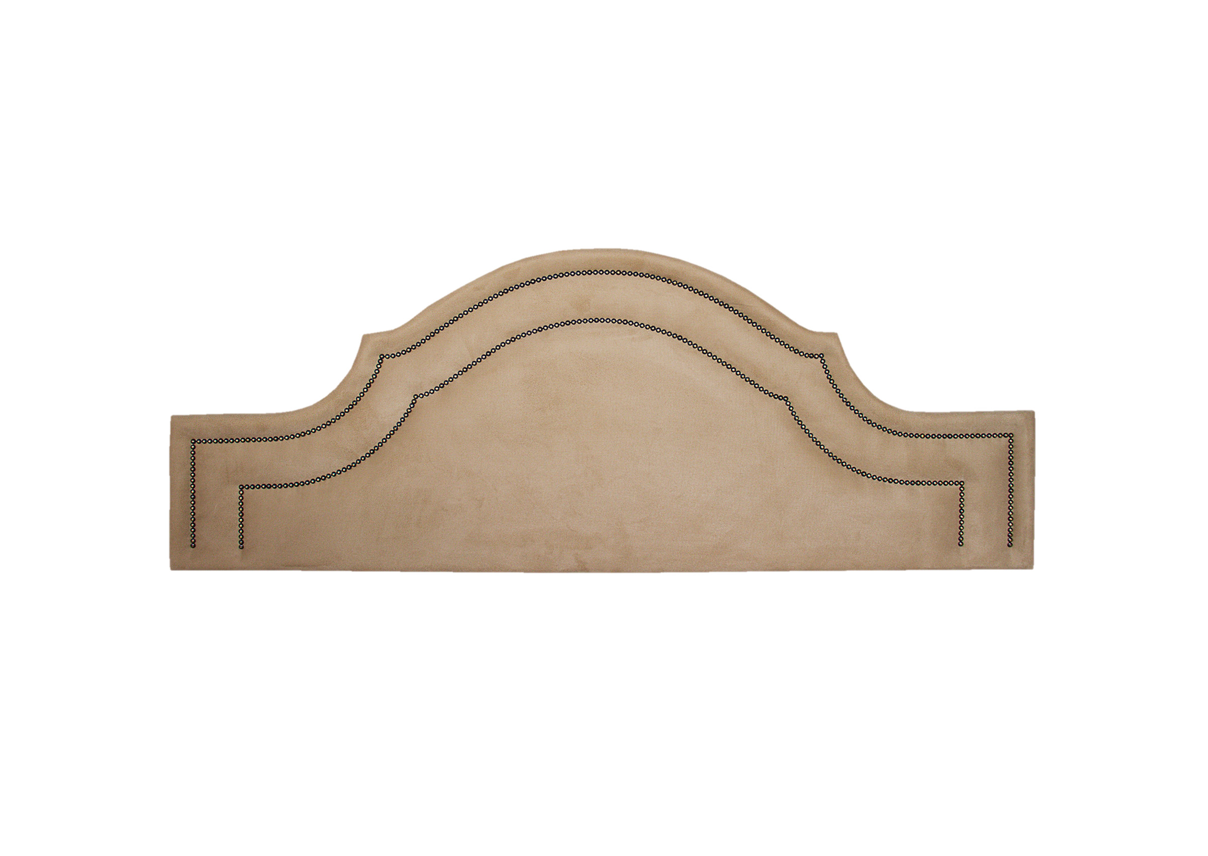 Cabeceira King Para Cama Box Provençal Dupla 193x60 Suede Bege - Tachas Fumê