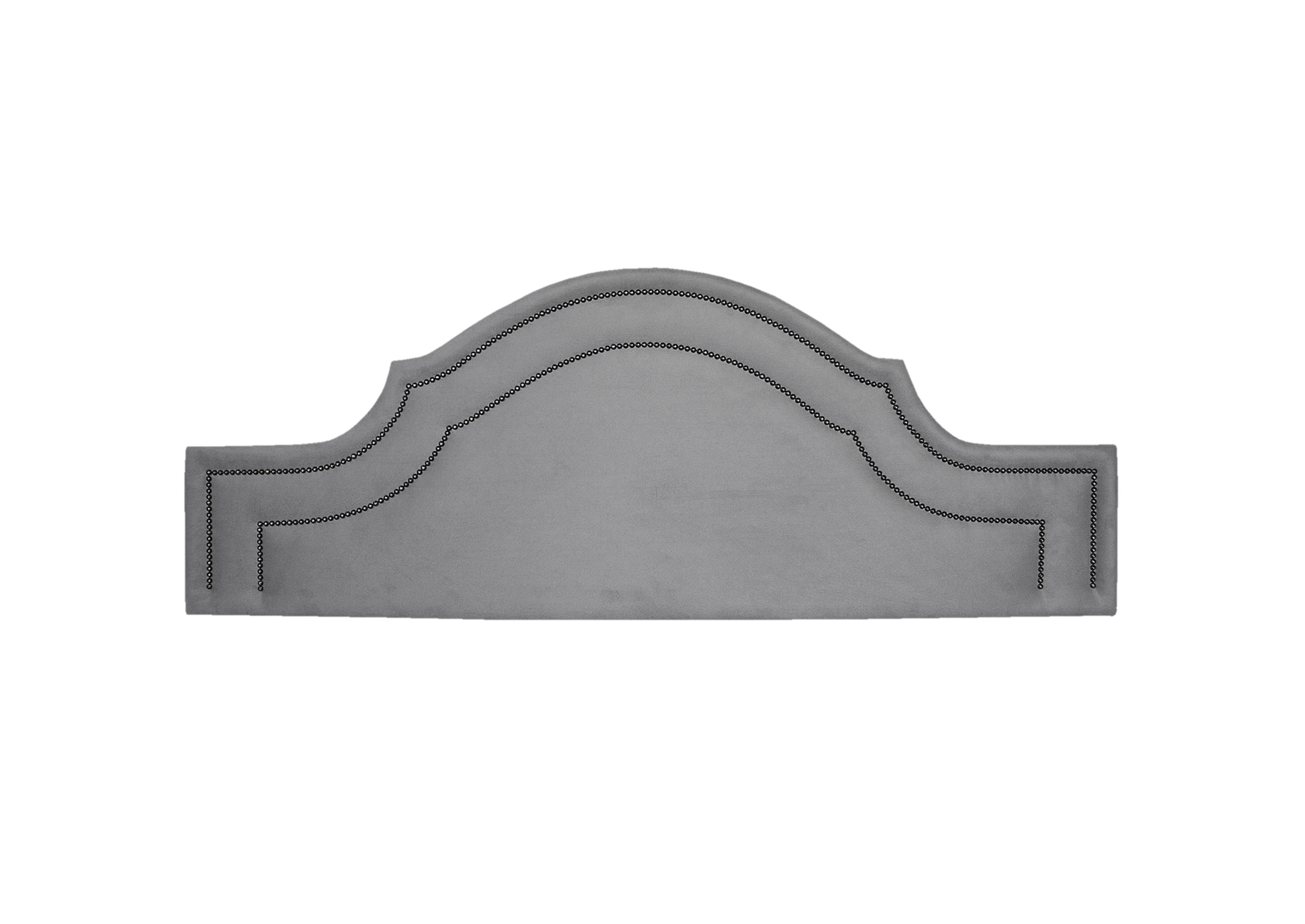 Cabeceira King Para Cama Box Provençal Dupla 193x60 Suede Cinza - Tachas Fumê