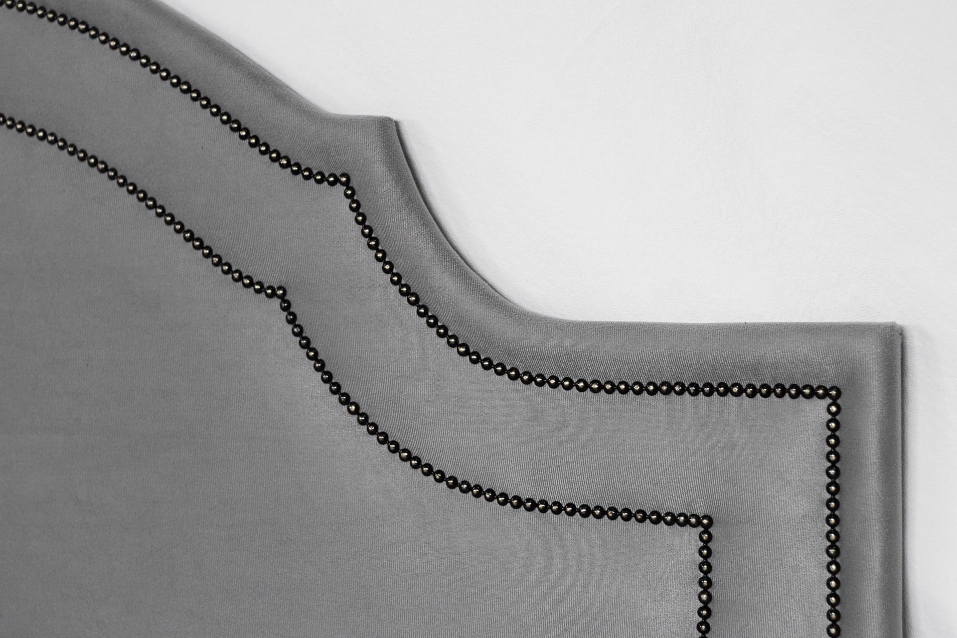 Cabeceira King Para Cama Box Provençal Dupla 193x60 Suede Cinza - Tachas Fumê