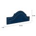 Cabeceira King Para Cama Box Provençal Dupla 193x60 Veludo Azul - Tachas Prata