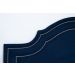 Cabeceira King Para Cama Box Provençal Dupla 193x60 Veludo Azul - Tachas Prata