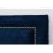 Cabeceira King Reta Luxo 193x60 Veludo Azul - Tachas Prata
