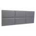 Cabeceira Queen Estofada Para Cama Box Kit 6 Placas Adesivas - Modelo Retangular  Courino Cinza