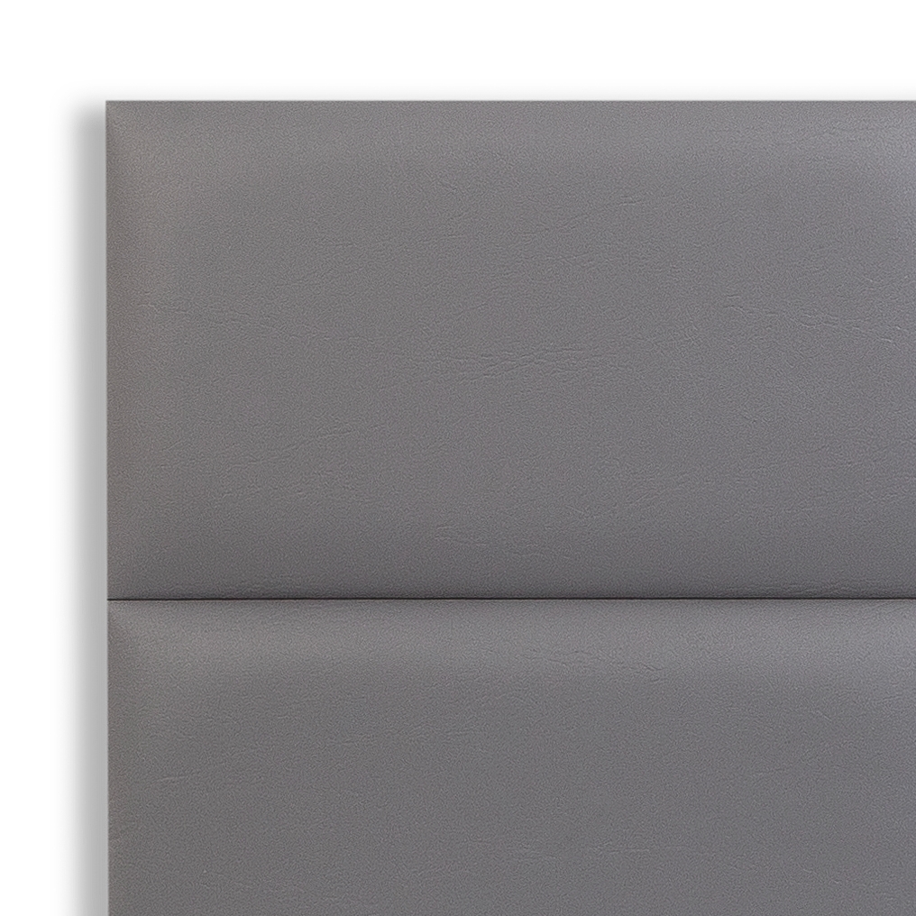 Cabeceira Queen Estofada Para Cama Box Kit 6 Placas Adesivas - Modelo Retangular  Courino Cinza