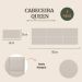 Cabeceira Queen Estofada Para Cama Box Kit 6 Placas Adesivas - Modelo Retangular  Courino Off White
