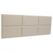 Cabeceira Queen Estofada Para Cama Box Kit 6 Placas Adesivas - Modelo Retangular  Linho Cru