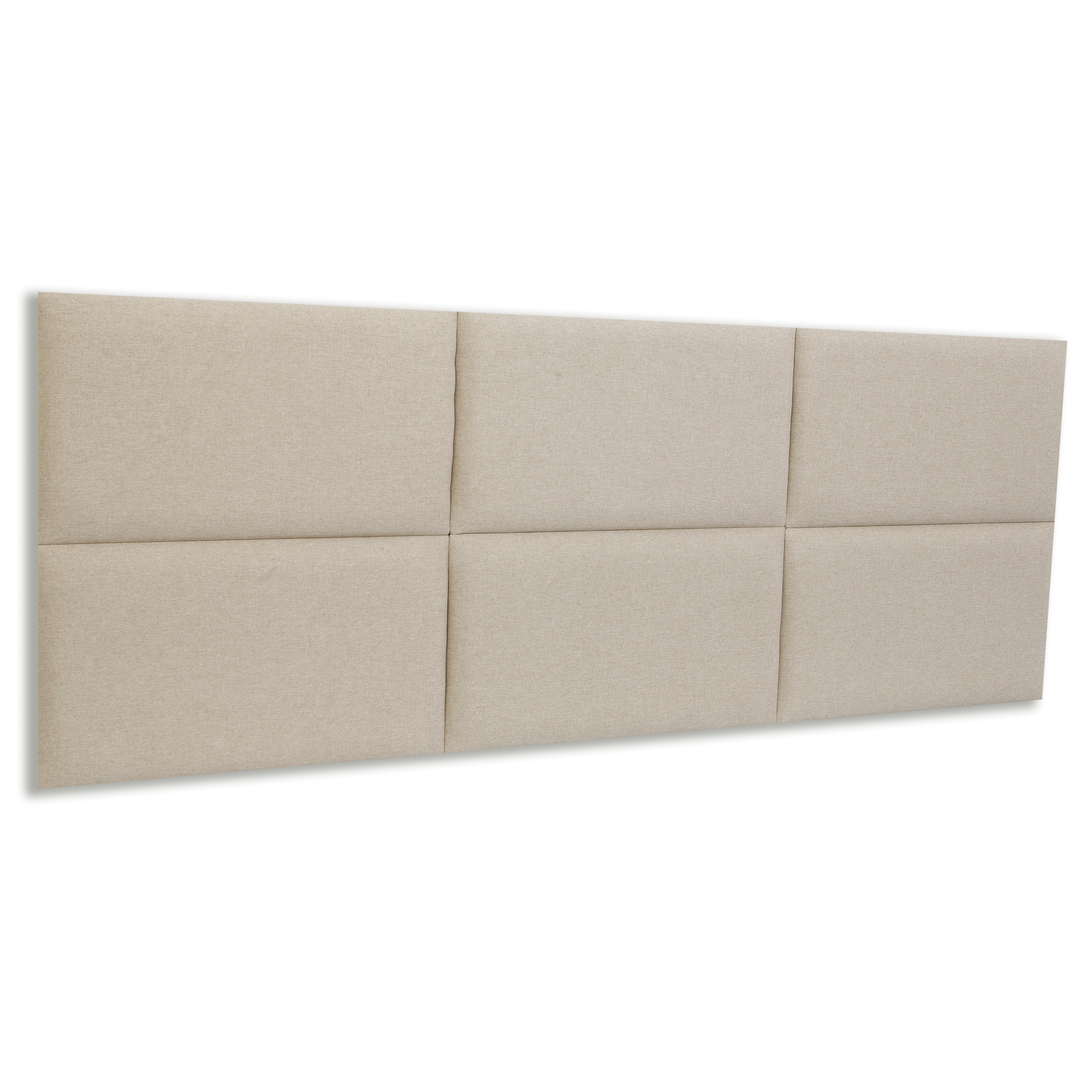 Cabeceira Queen Estofada Para Cama Box Kit 6 Placas Adesivas - Modelo Retangular  Linho Cru