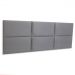 Cabeceira Queen Estofada Para Cama Box Kit 6 Placas Adesivas - Modelo Retangular  Suede Cinza