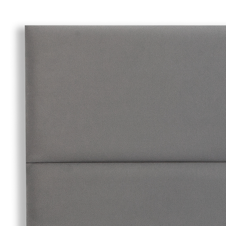 Cabeceira Queen Estofada Para Cama Box Kit 6 Placas Adesivas - Modelo Retangular  Suede Cinza