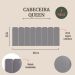 Cabeceira Queen Estofada Para Cama Box Kit 8 Placas Adesivas - Modelo Arredondada Courino Cinza