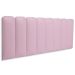 Cabeceira Queen Estofada Para Cama Box Kit 8 Placas Adesivas - Modelo Arredondada Courino Rosa
