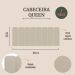Cabeceira Queen Estofada Para Cama Box Kit 8 Placas Adesivas - Modelo Arredondada Linho Cru