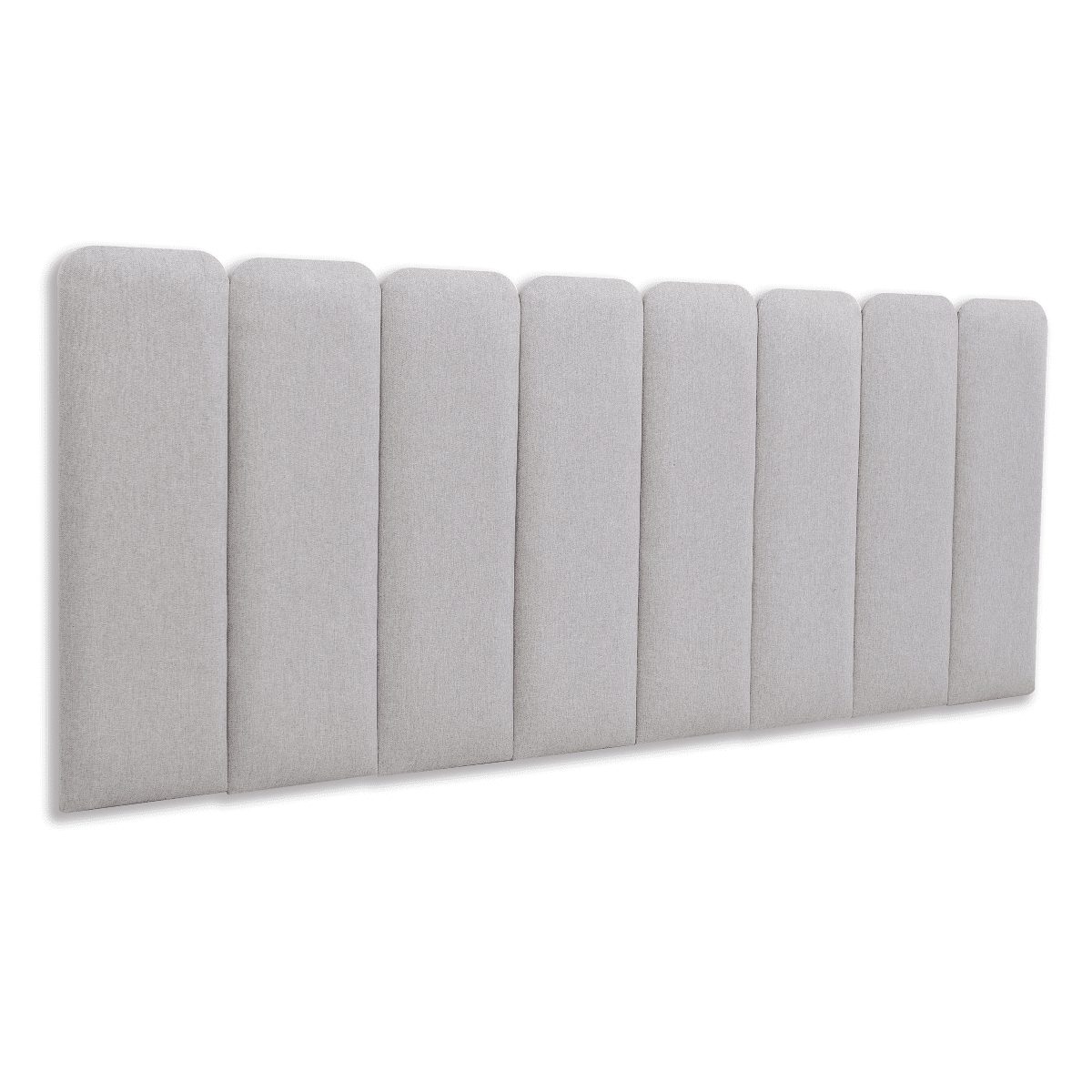 Cabeceira Queen Estofada Para Cama Box Kit 8 Placas Adesivas - Modelo Arredondada Linho Gelo