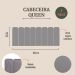 Cabeceira Queen Estofada Para Cama Box Kit 8 Placas Adesivas - Modelo Arredondada Suede Cinza