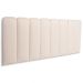 Cabeceira Queen Estofada Para Cama Box Kit 8 Placas Adesivas - Modelo Arredondada Suede Off White
