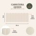 Cabeceira Queen Estofada Para Cama Box Kit 8 Placas Adesivas - Modelo Arredondada Suede Off White