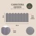 Cabeceira Queen Estofada Para Cama Box Kit 8 Placas Adesivas - Modelo Nuvem Courino Cinza
