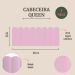Cabeceira Queen Estofada Para Cama Box Kit 8 Placas Adesivas - Modelo Nuvem Courino Rosa
