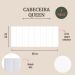 Cabeceira Queen Estofada Para Cama Box Kit 8 Placas Adesivas - Modelo Reta Courino Branco